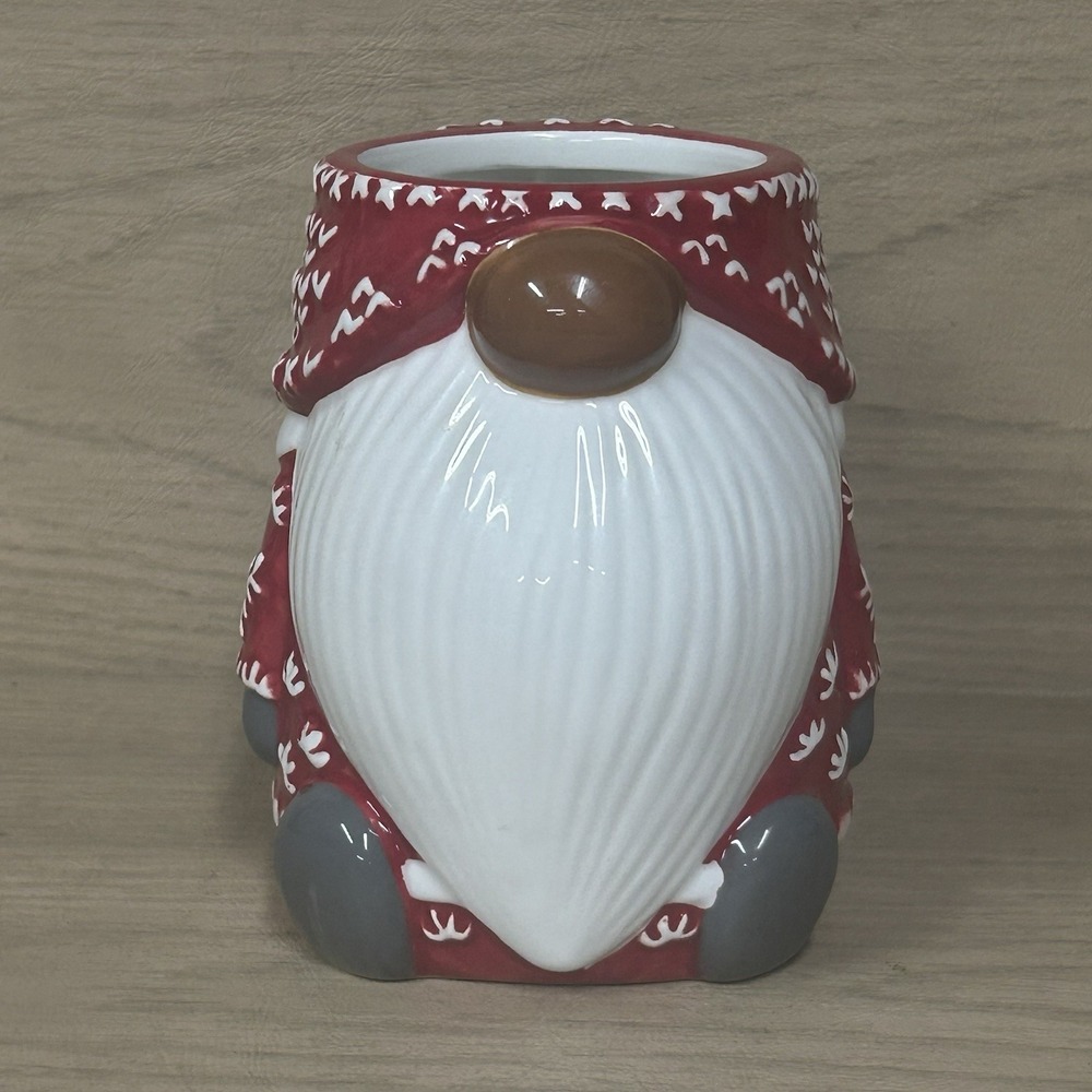 POTTERY BARN SWEATER GNOME CERAMIC MUG CHRISTMAS HOLIDAY